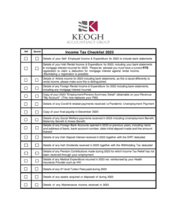 Income Tax Checklist 2023